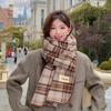 Autumn and Winter Warm Scarf British Christmas Plaid Red Scarf for Couples and Couples To Increase Shawl Scarf