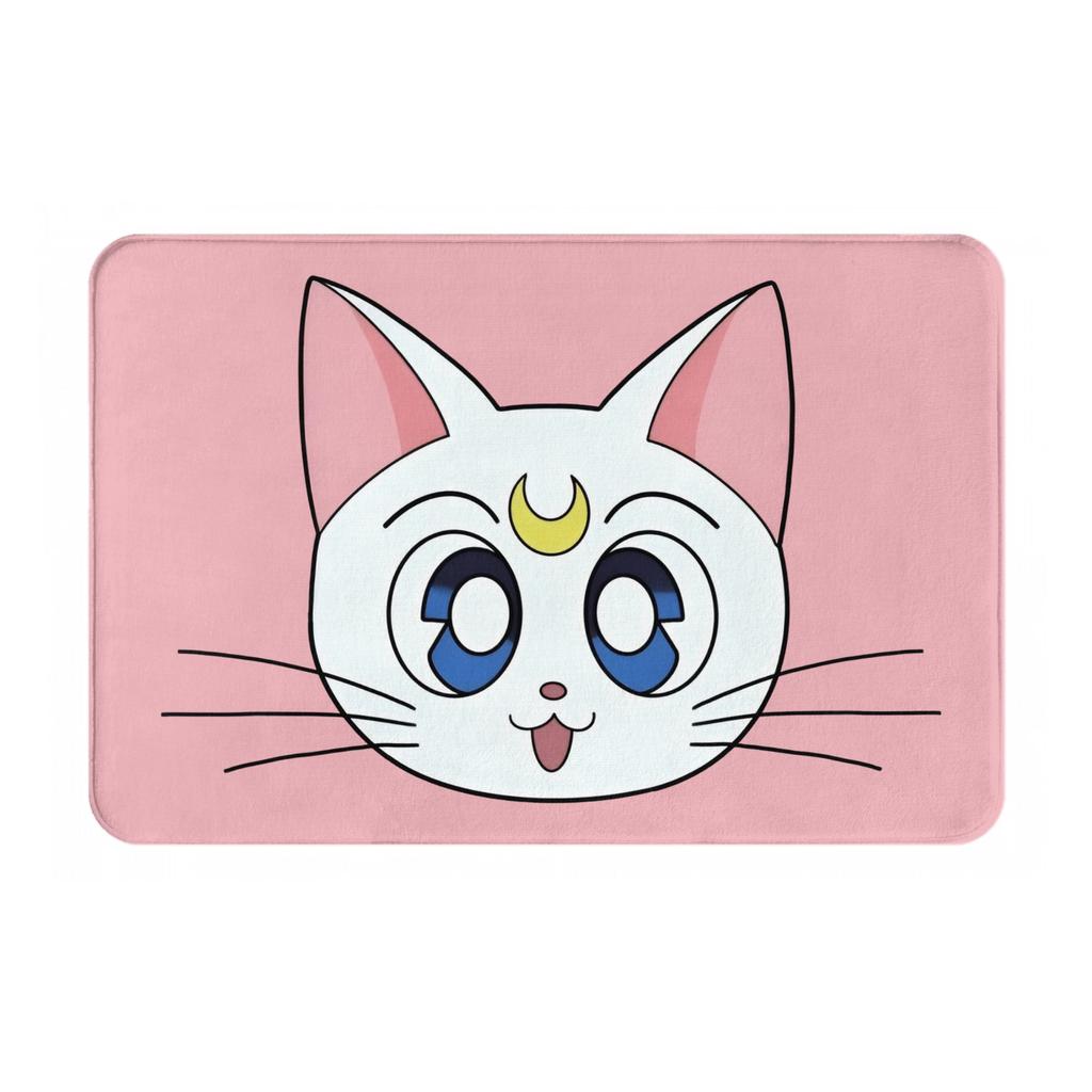 Anime Sailors Moons Luna Cat Doormat Non-Slip Entrance Bath Kitchen Floor Door Mat Bedroom Balcony Carpet Rug