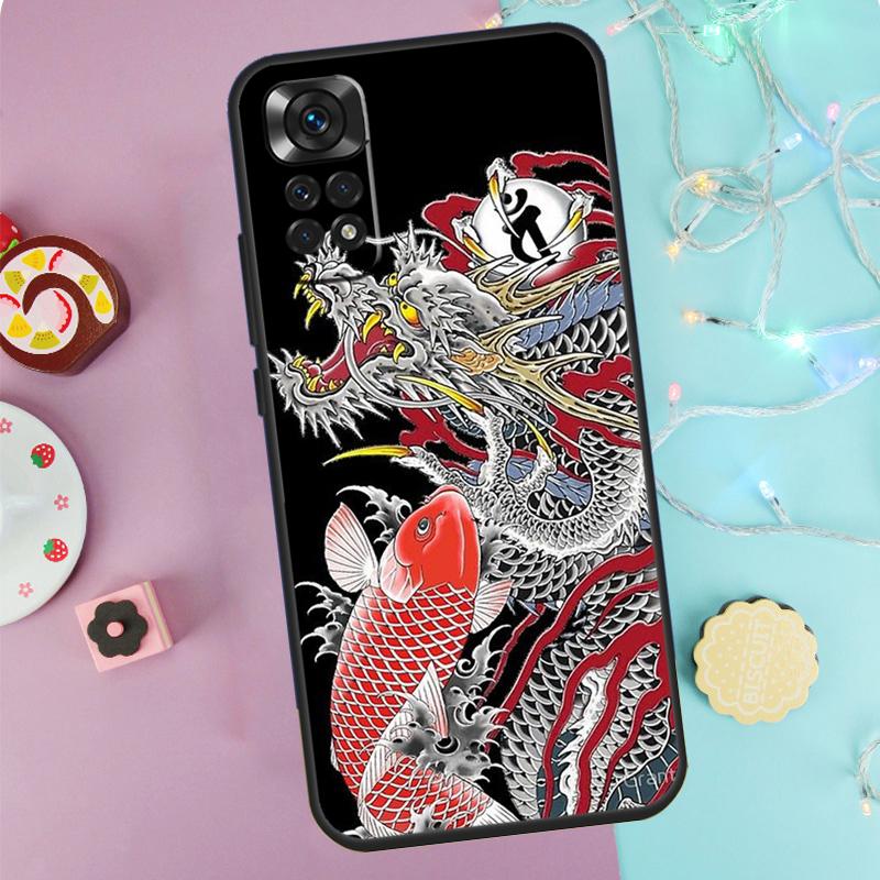 Чехол в японском стиле с драконом для Xiaomi Redmi Note 9 10 11 12 13 14 Pro 9S 10S 11S 12S Redmi 14C 10C 12C 13C