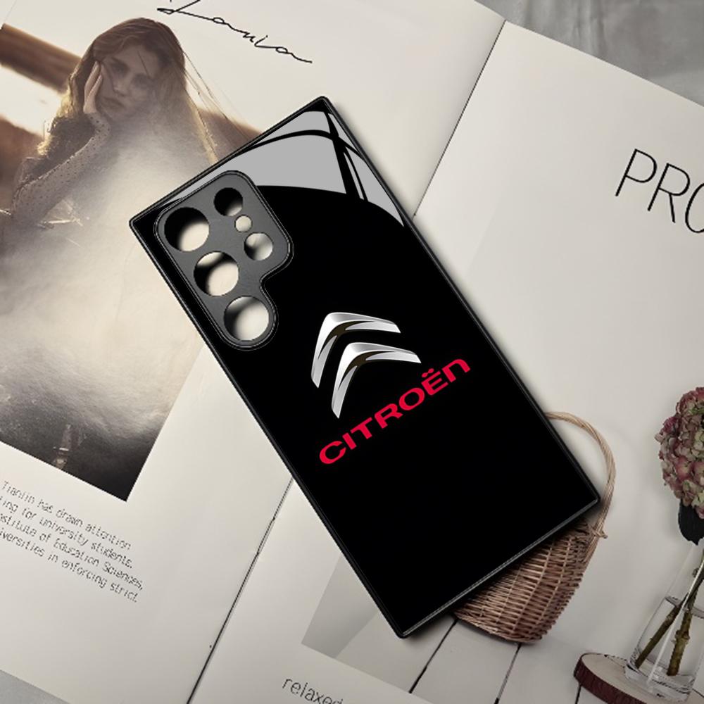 Fashion Sports Car Citroen Phone Case For Samsung Galaxy S24 S23 S22 S20 S21 Note20 Ultra Plus Fe Colored Silver Cover