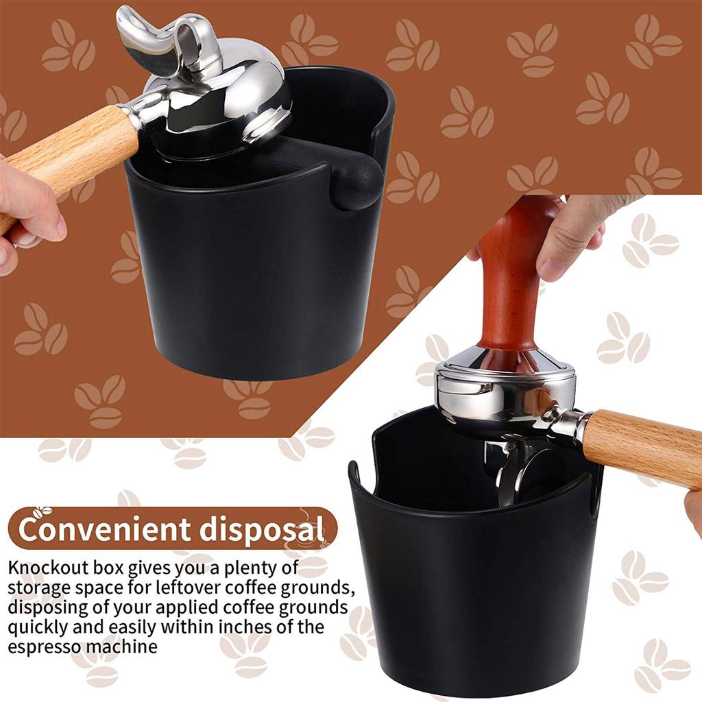 Коробка для выбивания кофейной гущи Эспрессо Нок-бокс Ударопоглощающая Прочная Бариста Эспрессо Контейнер для кофейной гущи Нескользящее основание