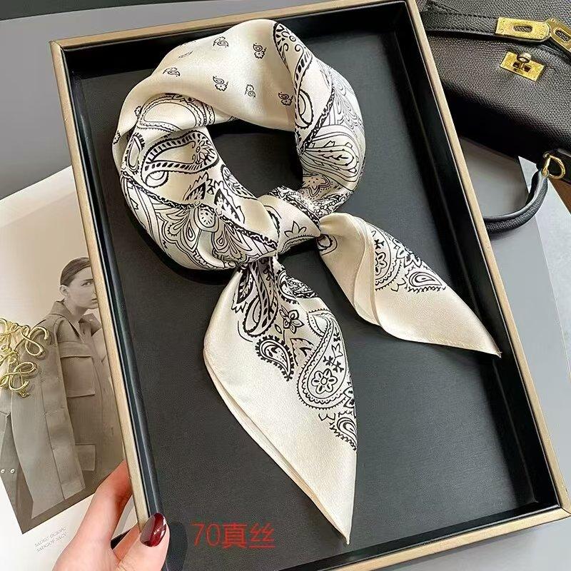 Men's 100% Silk Paisley Scarf Shawl Square Neckerchief Bride Wedding Muffler Business Casual Cravat 70 Headband Scarf For Women