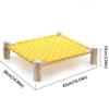 Wooden Frame Camp Bed Portable Cooling Bed Lazy Mat Pet Hammock  For Small Pets
