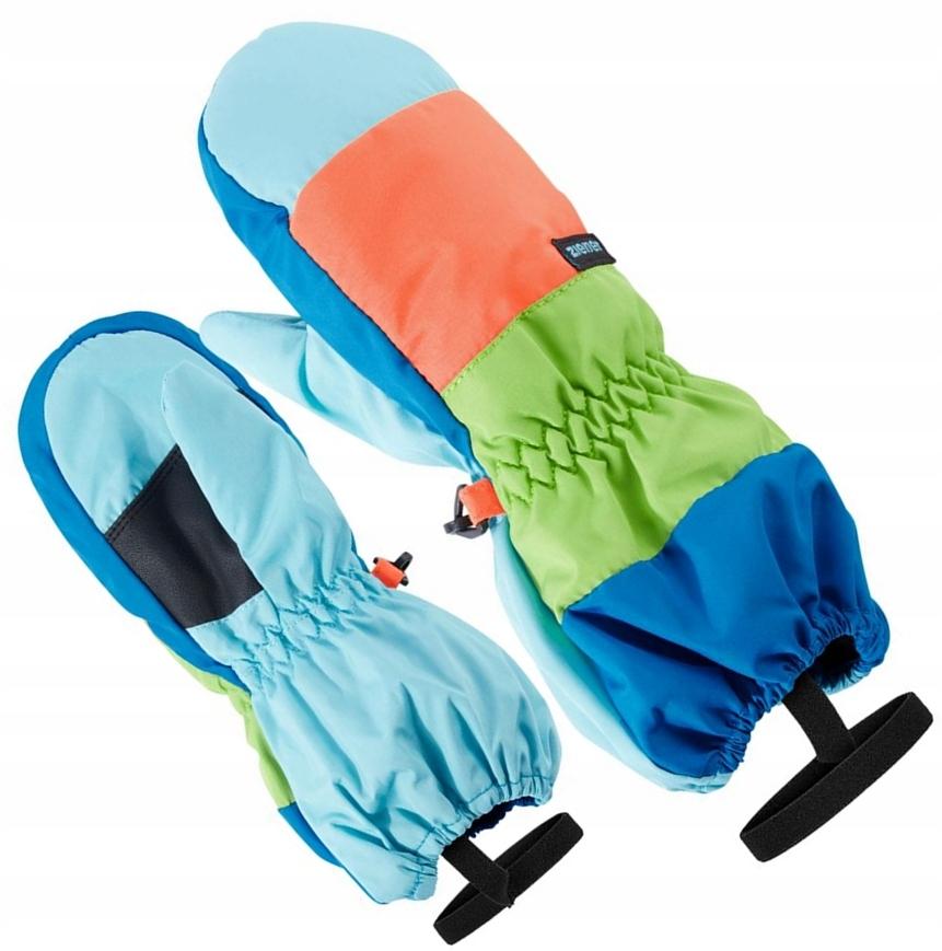 Children's gloves ziener liwi minis orange, green 80 cm