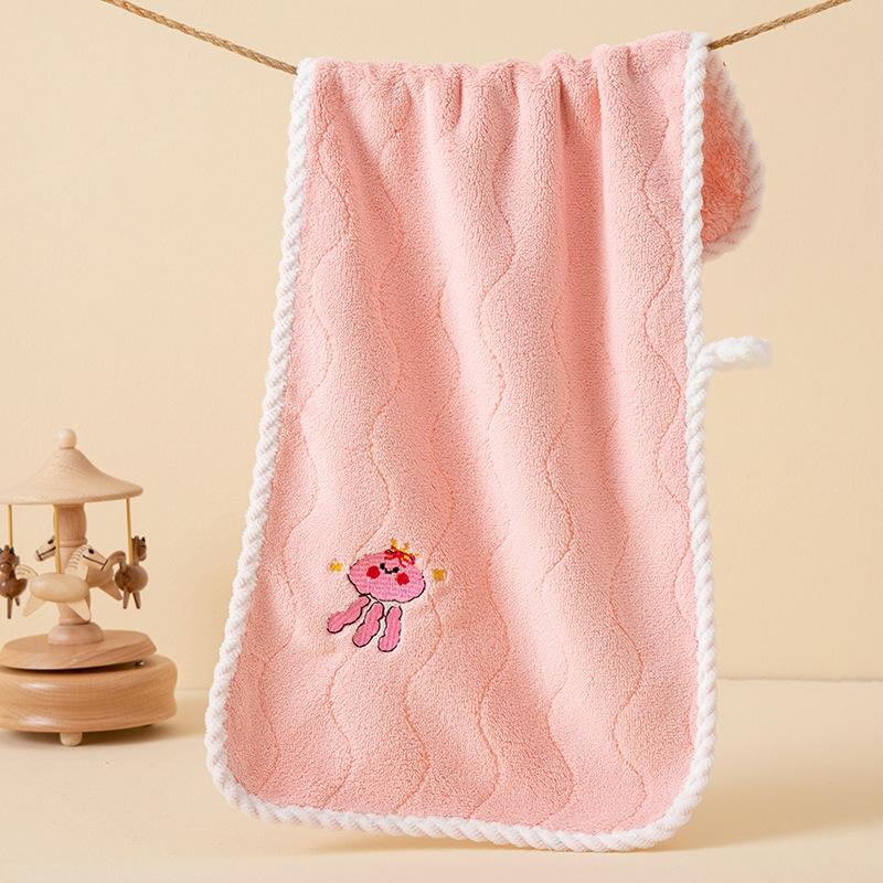 Xiaomi 25*50cm Baby Coral Fleece Towel for Baby Gift Kids Bathroom Hangable Handkerchief Cute Cartoon Printed Face Towel