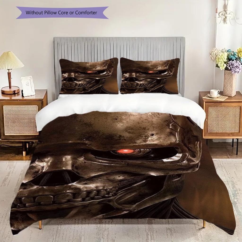 Terminator End Innocence Three-piece set (1 * duvet cover + 2 * pillowcase, without core) 2D Flat Bedding set Soft and comfortable