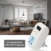 Plug In Digital Timer Switch Weekly Programmable Electrical Timer Outlet 16 Independent ON OFF Programs for Home