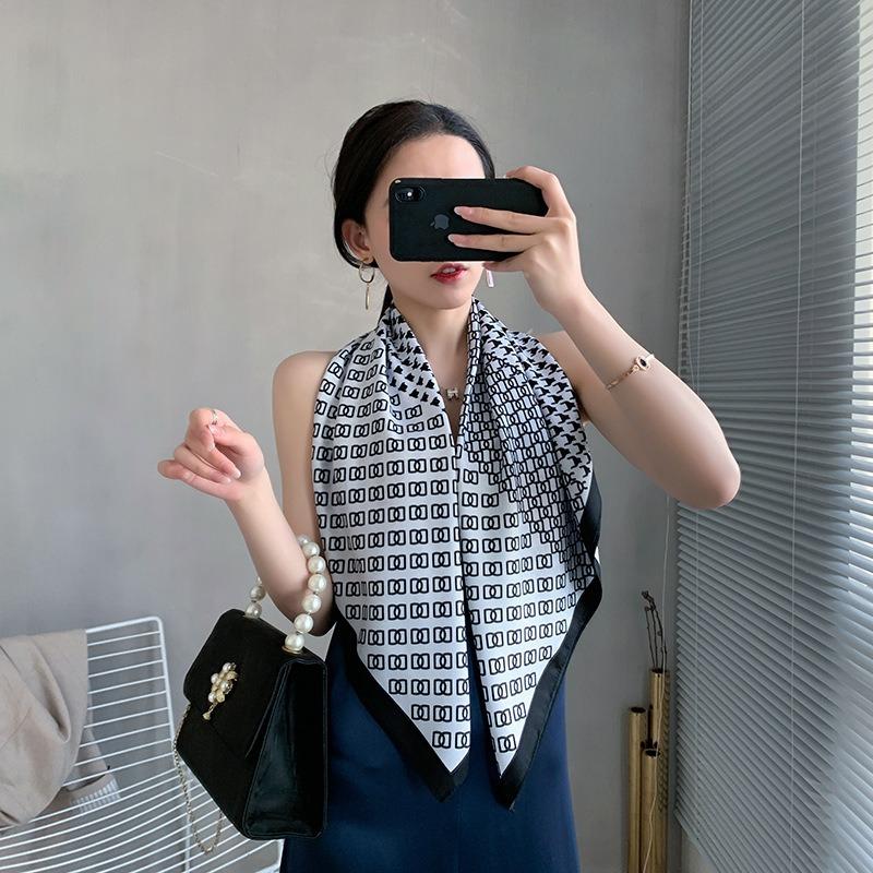 New Square Scarf Emulated Silk Scarf Fashionable Professional Scarf Versatile Light Thin Breathable Twill Scarf Shawl