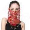 Beautiful Lady Belly Dance Dancing Face Mask Voile Wrap Scarf Sequin Perform Accessory