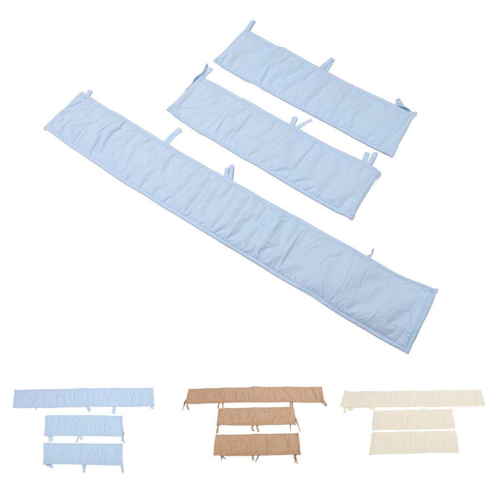 3pcs Cotton Crib Bumper Anti Collision Soft Guard Washable Crib Safe Teething Protector for Cot