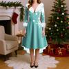 Рождественские платья с принтом для женщин, винтажное рождественское платье миди, повседневные платья, коктейльное платье, вечерние праздничные платья