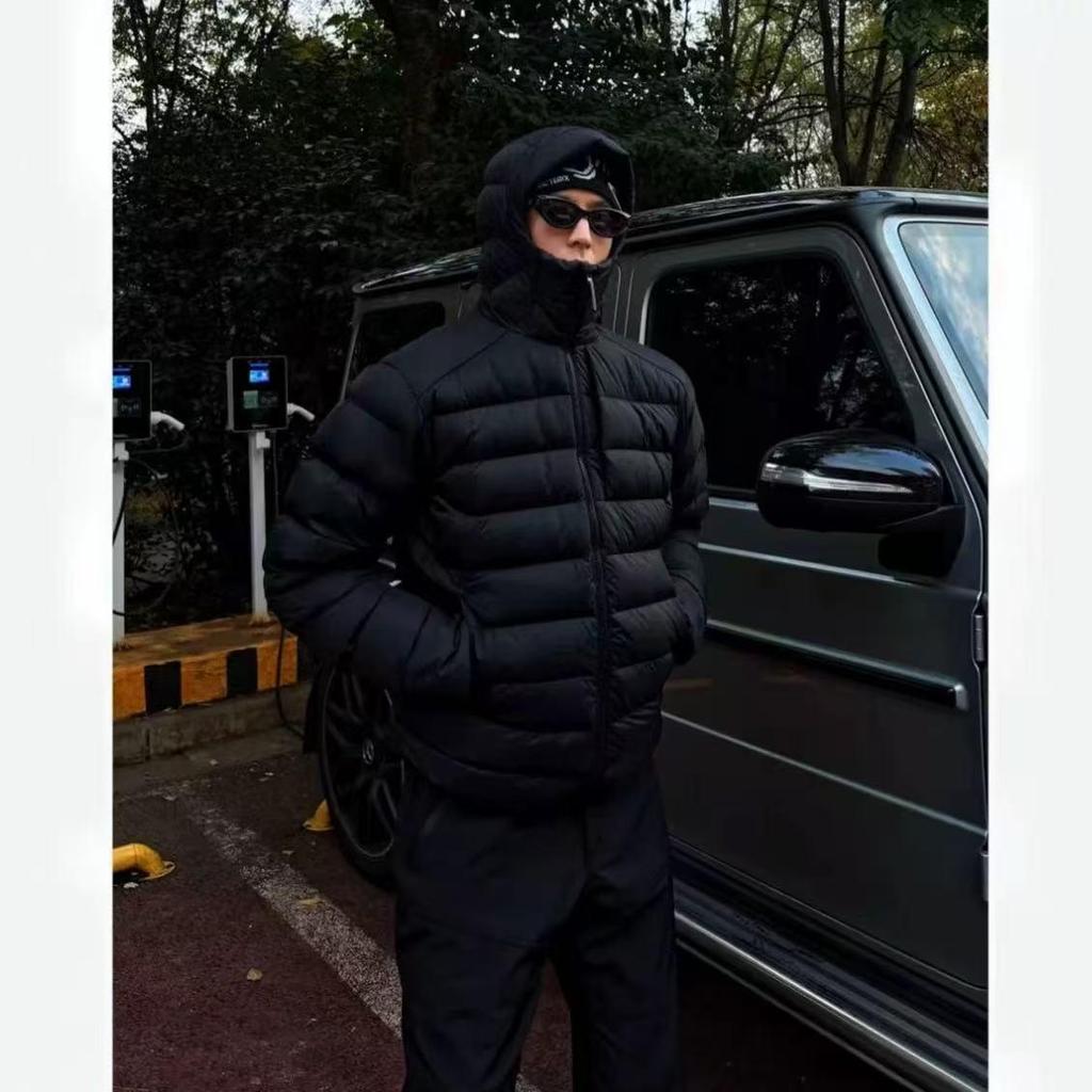 Модная мужская легкая белая куртка с капюшоном на утином пуху 2025: Универсальная, теплая, повседневная зимняя одежда