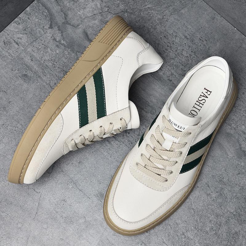 Мода2024 Повседневная брендовая обувь для мужчин Обувь из натуральной кожи Мужская вулканизированная обувь Нескользящая обувь для ходьбы Мужские модные кроссовки Мужская мягкая