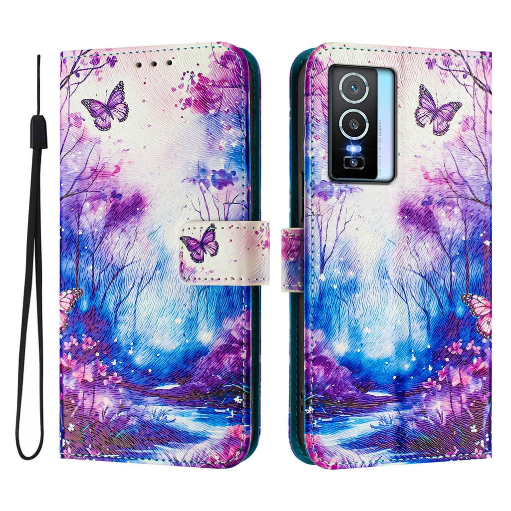 Dream Butterfly Forest Luxury Painted Leather Case Wallet Book Style Cover for Vivo Y20,Y35,Y51A,Y56,V27,Y78,V29,Y27,Y33S,Y19,V29E,Y17S,Y30,S19...