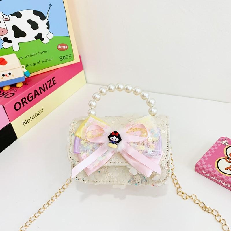 Элегантная маленькая женская сумка через плечо с бантом, модный ремешок-цепочка, универсальный кошелек для детей