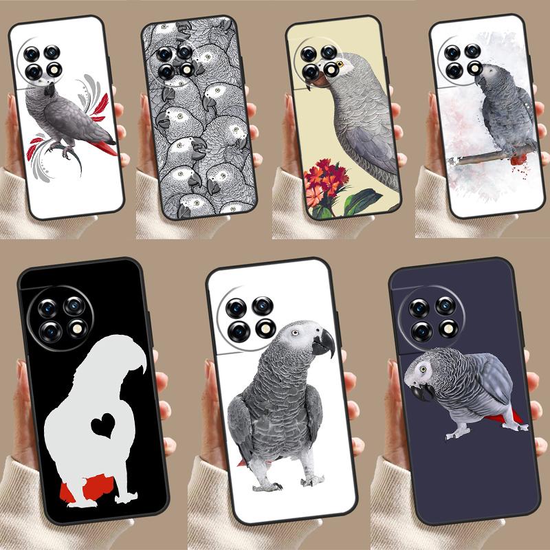 African Grey Parrot Case For OnePlus Nord CE 3 Lite CE4 2 2T N10 N20 N30 OnePlus 12 11 9 10 Pro 8T 10T 12R Cover