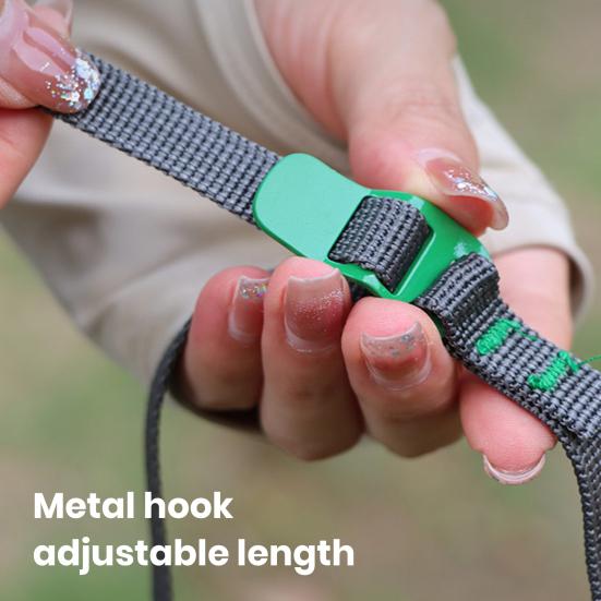 Ремень для кемпинга Регулируемые прочные шнуры с металлическими крючками Высокопрочные багажные шнуры для использования на открытом воздухе