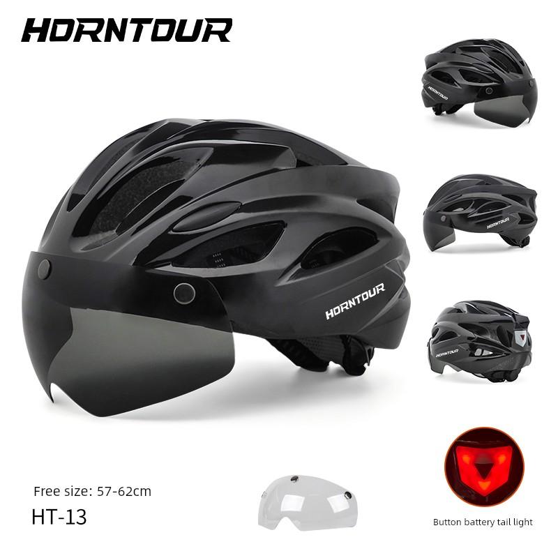 Horntour Bicycle Helmet Mountain Highway Integrated Molding Men's and Women's Neutral Safety Magnetic Suction Cycling Helmet