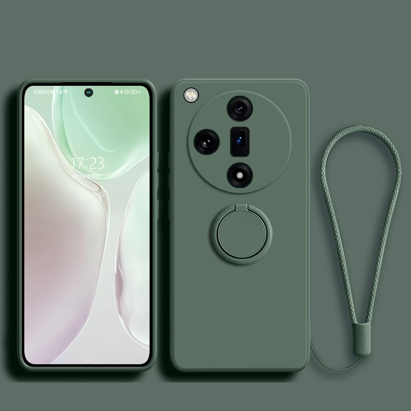 Лавандово-серый чехол из жидкого силикона для Samsung Galaxy с подставкой-кольцом и ремешком