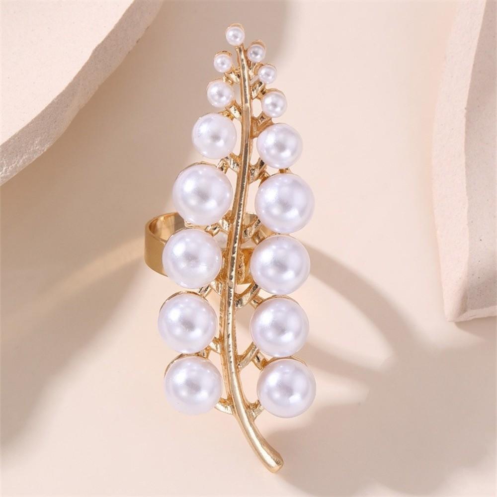 Exaggerated Starfish Ring Flower Shape Flower Ring Romantic Pearl Ring Perfect Gift