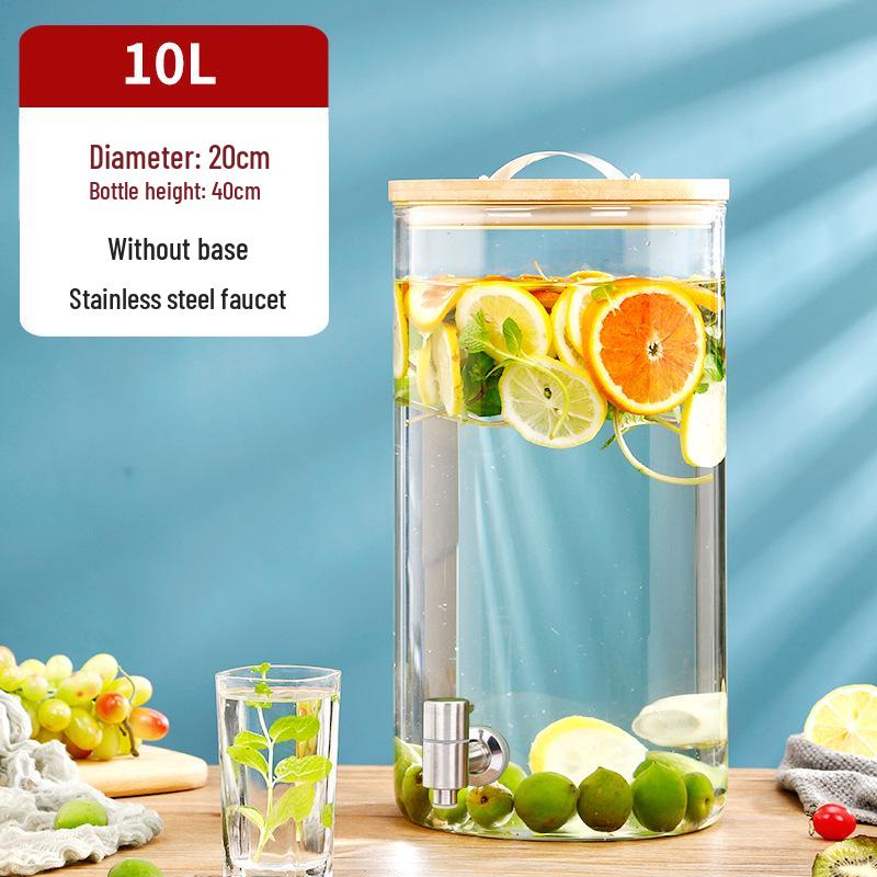 Термостойкая стеклянная бутыль для пивоварения вина с краном – Идеально подходит для вина, фруктового чая, лечебных настоев и напитков для самообслуживания