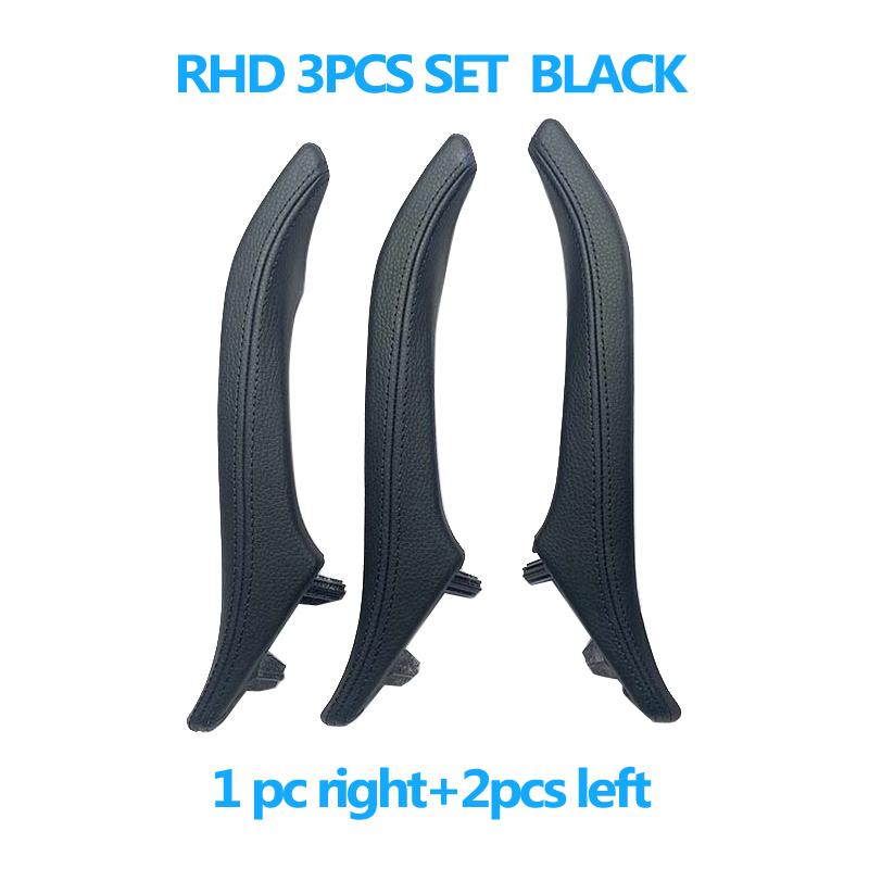 3 шт. внутренние ручки для 3 пассажирских дверей с кожаной ручкой в ​​сборе для BMW 5 серии F10 F11 520i 523i 525i 528i
