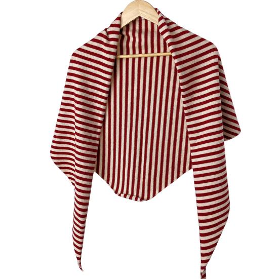 Women Knitted Shawl Wrap Scarf Striped Design Soft Imitation Wool Cashmere Cape Cardigan Shawl Coat Blanket