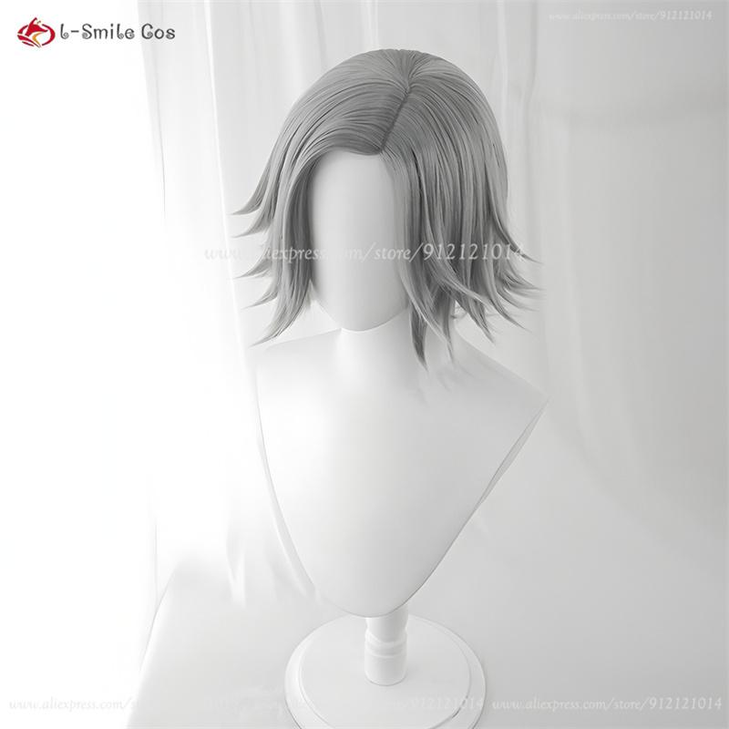 Aotsuki Eito Cosplay Wig Grey 25cm Short Wigs Heat Resistant Synthetic Hair For Men Costumes Anime Cosplay Wigs Halloween