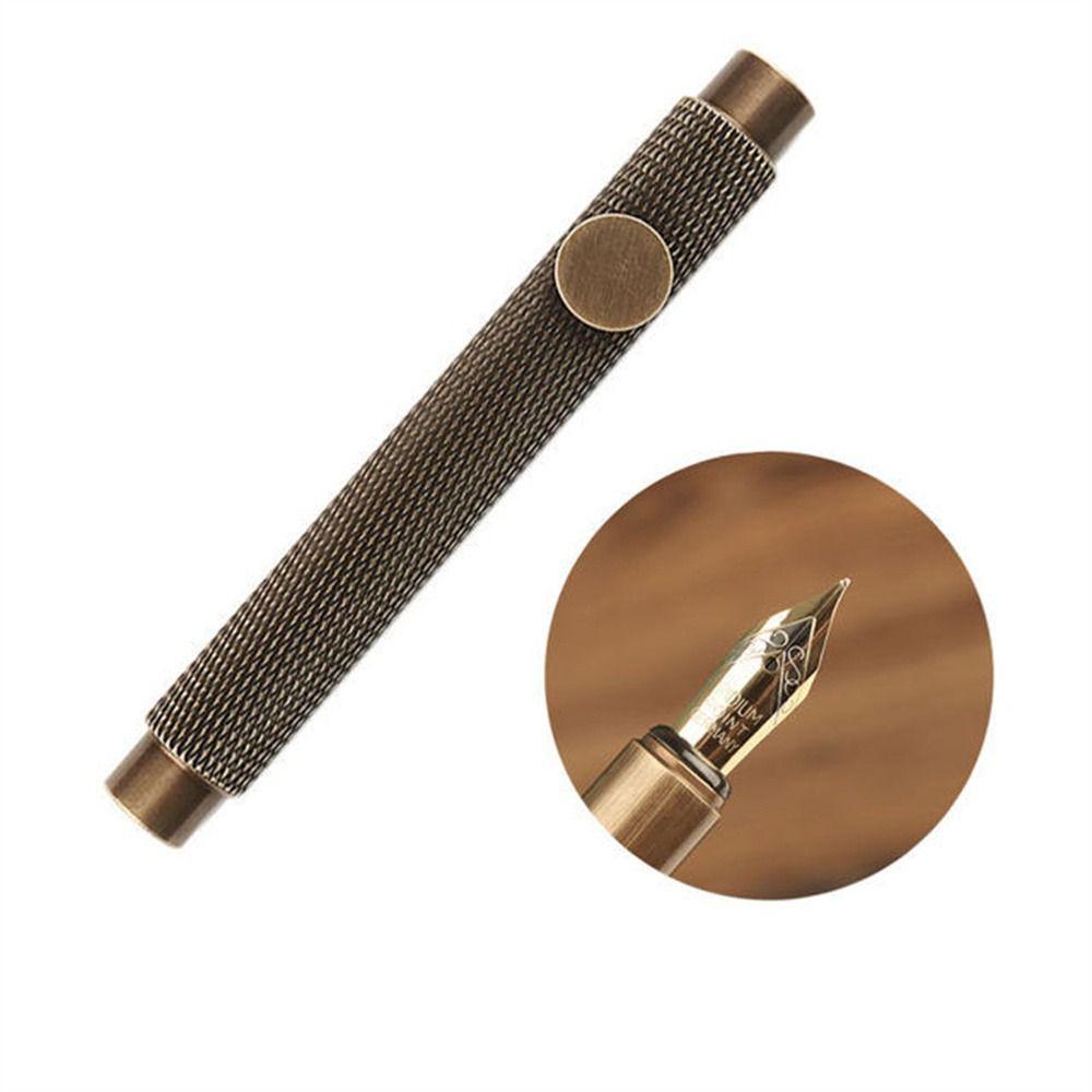 Supplies Retro Luxury EF/F/Bent Stationery Brass Fountain Pen Ink Pen Fountain Pen Writing Pen