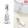 Exquisite Original Copper Adorable Angel Girl Cozy Home Pendant Family Cat Beads Fit Bracelet Women Jewelry Making Gift Diy