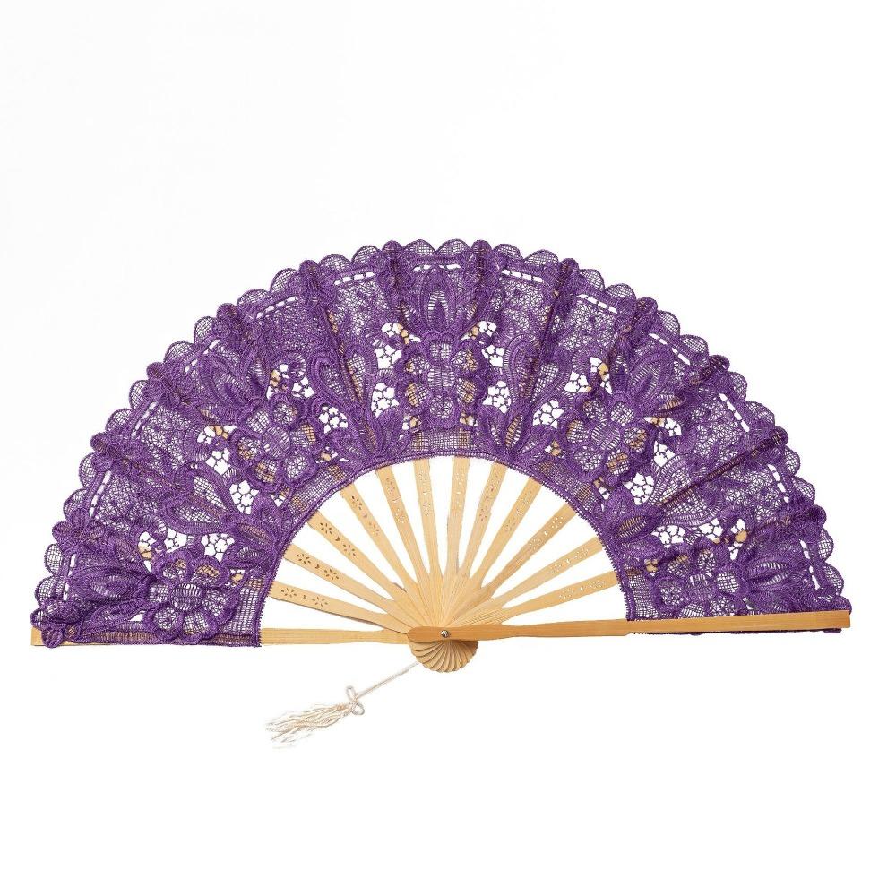 Hollow Ribs Vintage Lace Hand Fan Tassel Pendant Dance Handheld  Fan  Party Accessories