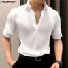 Summer Men V Neck Slim Fit Short Sleeve T-Shirts