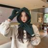 Korean Style Wool Balaclava & Twisted Gloves Set for Women - Perfect for Autumn and Winter