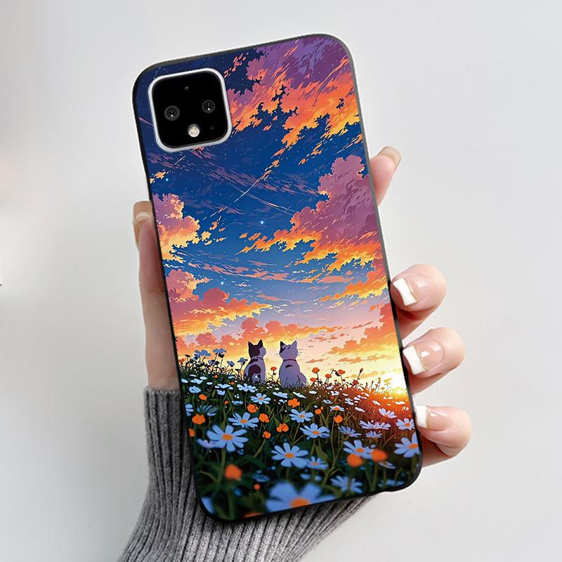 Чехол для Google Pixel 4 / 4XL / 4 XL Ультратонкий Тонкий Чехол Эстетичный Роскошный Милый Крутой Для Мальчиков Девочек Черный Матовый Мягкий Силиконовый Чехол
