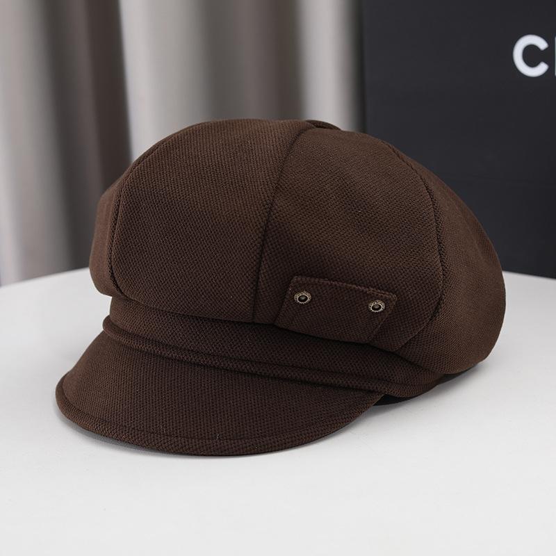 Женская многофункциональная восьмиугольная шляпа, берет газетчика, плиссированная шляпа газетчика с тиснением