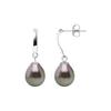 Boucles d'Oreilles - Pearls &amp; Colors - Gala - Perles de Culture de Tahiti 8-9 mm - Or Blanc 375/1000 - AAA+