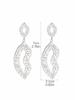 Fashion Luxury Shiny Rhinestone Long Earrings Geometric Hollow Lip Print Shape Pendant Female Earrings 1 Pair