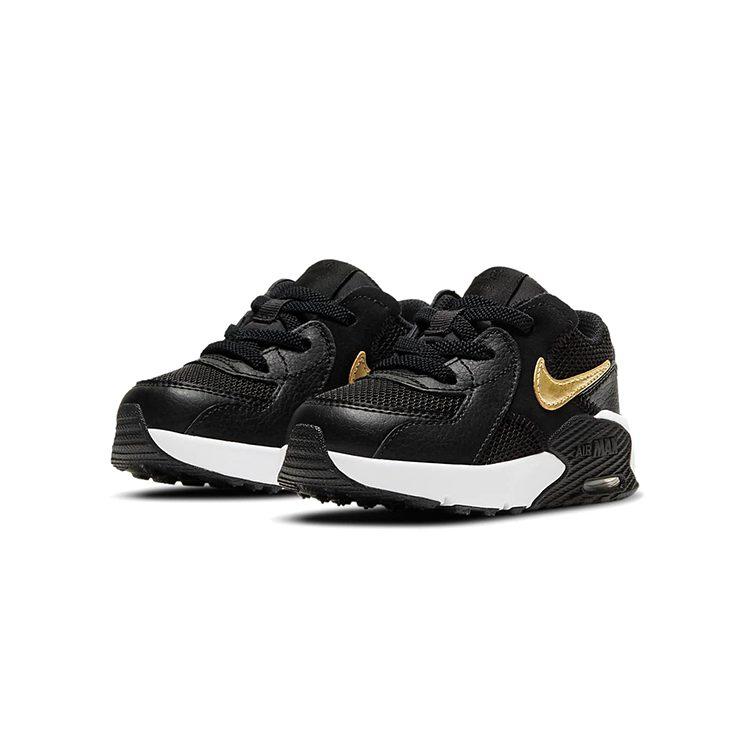 Nike Кроссовки Air Max Excee Устойчивые к истиранию Средние для малышей Черный Золотой Младенцы и малыши CD6893-006