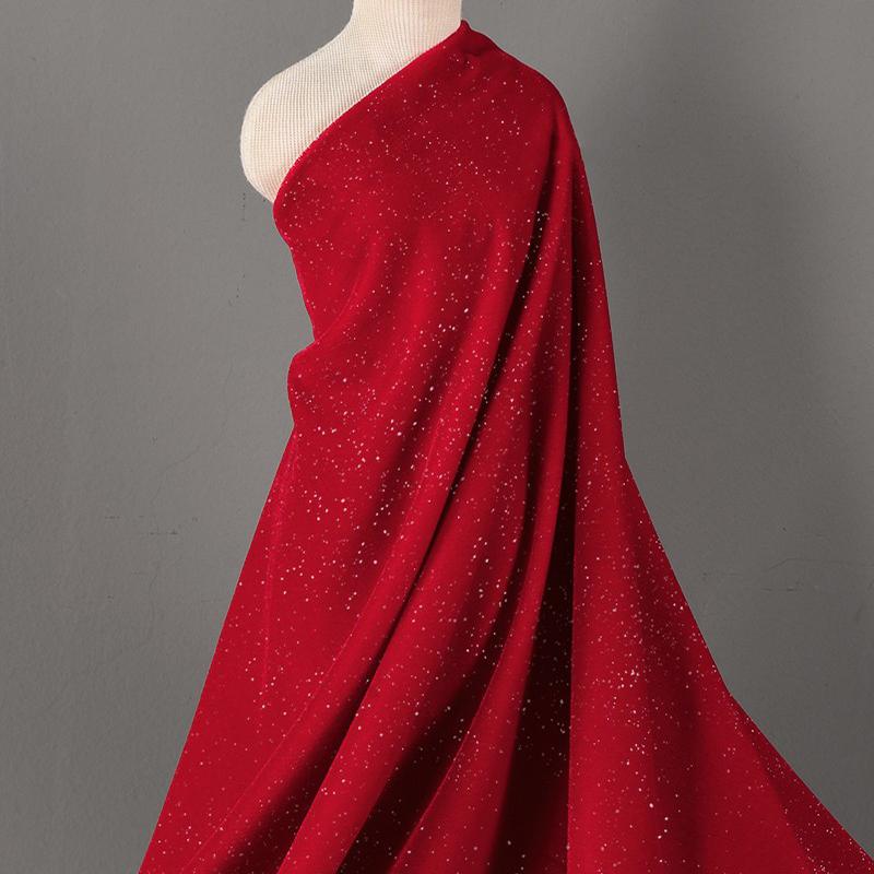 Бархатная ткань с блестящим звездным дизайном, мягкая гладкая неэластичная блестящая ткань, сделай сам, шитье, свадебные платья, банкетные платья, ципао