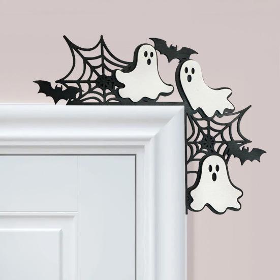 Украшение дверной рамы на Хэллоуин, деревенская деревянная тыква, привидение, ведьма, дверной угол, знак, домашний офис, входная дверь, украшение для сиденья, праздничное украшение