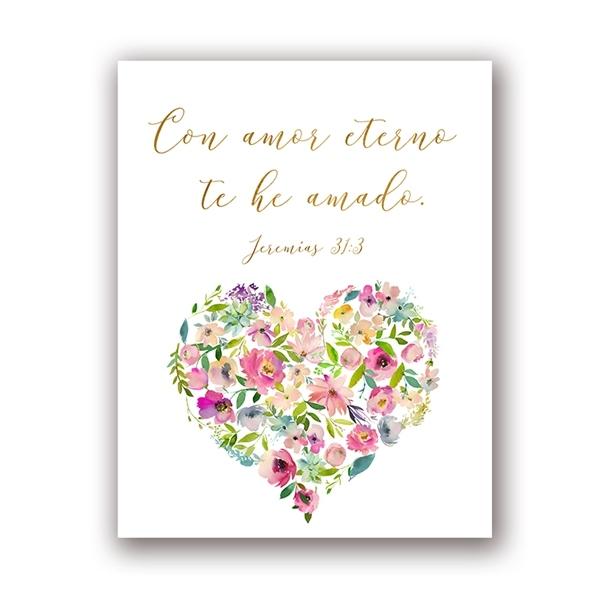 Spanish Bible Verse Love Quote Print Flower Art Canvas Painting Picture Scripture Poster Nursery Baby Room Home Wall Decor No Frame