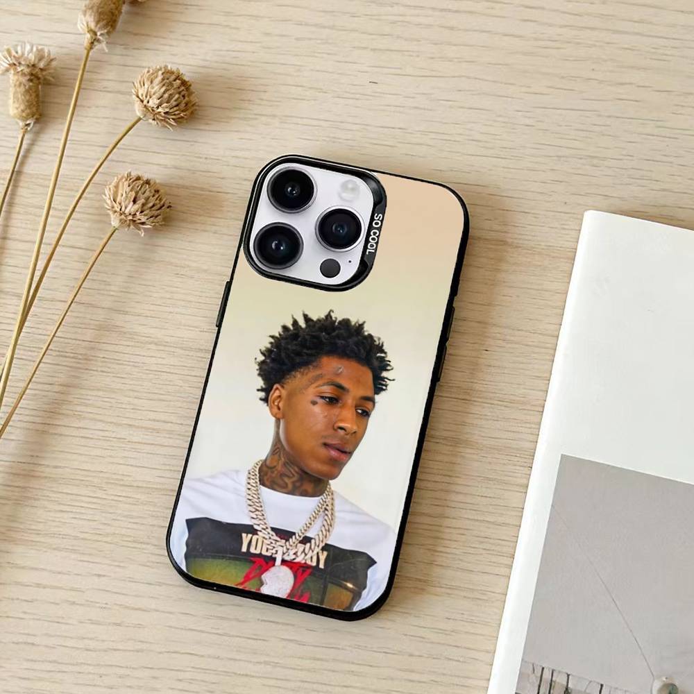 Чехол для телефона рэпера YoungBoy Never Broke Again для iPhone 17,16,15,14,13,12,11, Pro Max, Plus Конфетно-серебристый чехол