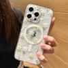 Роскошный магнитный чехол Clmj с маленьким цветком хризантемы Magsafe для iPhone 16 15 14 13 12 11 8 7 Plus Pro Max XR XSMax