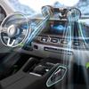 Автомобильный USB-вентилятор, двойная головка, вращающийся, с присоской