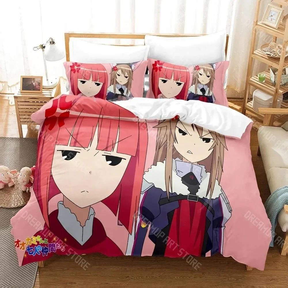 3D Печать Ookami-san To Shichinin No Nakama-tachi Комплект постельного белья Односпальный Твин Фул Квин Кинг Размер Комплект постельного белья Взрослый Детская Спальня Пододеяльник