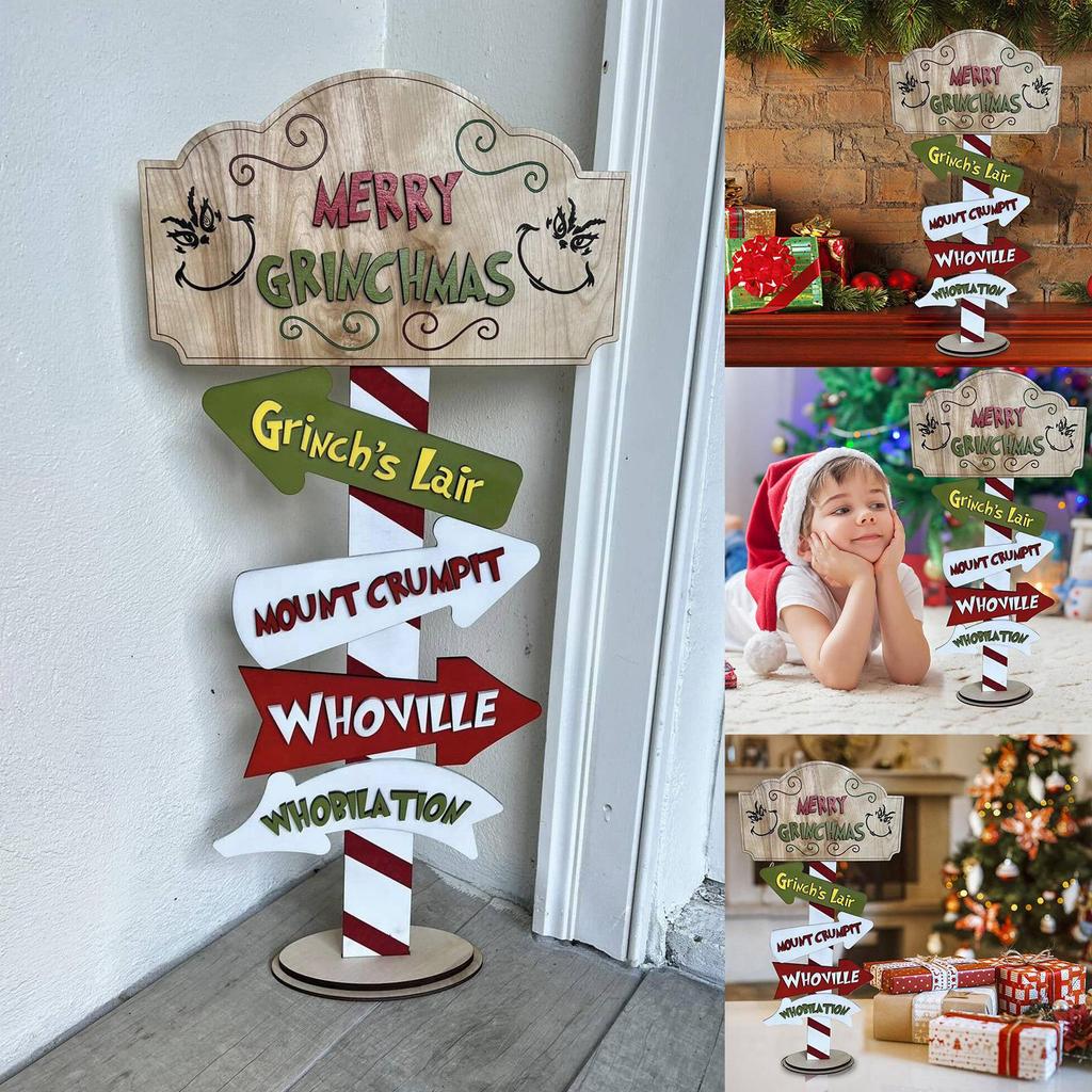 Christmas Wood Decor Cute Decor Christmas Cartoon Charactor Standing Block Set Tabletop Centerpiece Sign Holiday Tiered Tray Decor