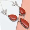 Серебряное ожерелье ручной работы с драгоценными камнями из красной яшмы на День матери, 20 дюймов