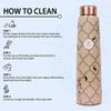 Pure Copper Water Bottle 900 ml with Leak Proof Lid | Joint Less Designer Copper Bottle for Gym, School, Office & Travel