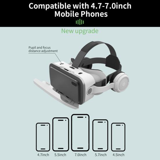 VR Glasses Adjustable 100-Degree Viewing Angle Stereo Sound Ultra-Clear Lens One-click Answer Watch Video Virtual Reality Goggles 3D Glasses