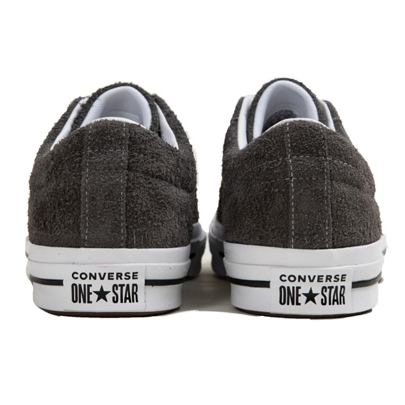 Converse One Star Ox Темно-серые Классические Универсальные Низкие Кеды из Канваса Унисекс Серые